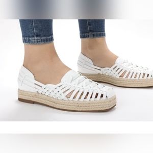 Brand new sam & Libby Women's Asha Espadrille white shoe slip on square toe size